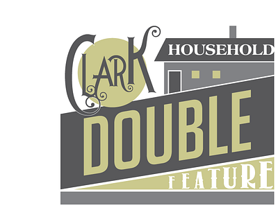 Double feature announcement flat gray grey house print yellow