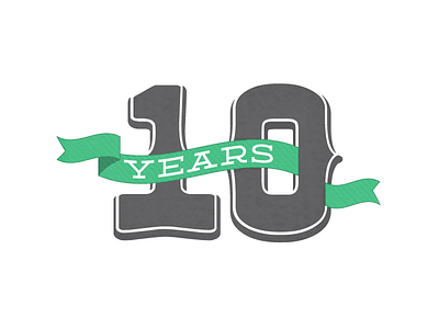 10 Years 10 banner green numbers ten texture years