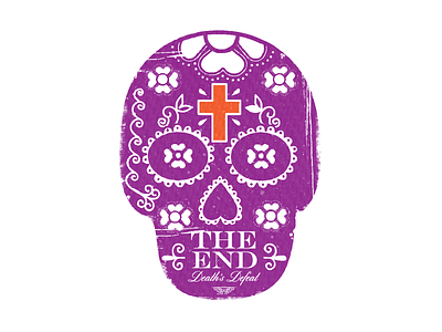 Ender cross death easter jesus purple red script serif skull texture