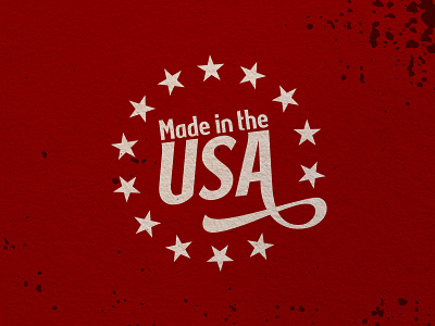 Made In The USA america branding design logo manufacturing packaging red stars type usa