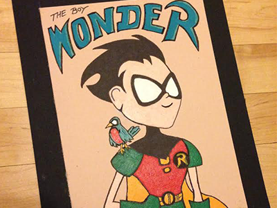 Boy Wonder batman bird comics dc drawing illustration ink paint paper robin teen titans