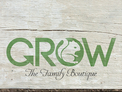 Grow boutique family green logo nc north carolina raleigh signage squirrel