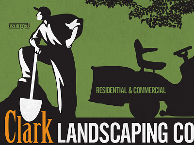 Clark Land 1978 branding green landscaping nc orange pittsboro raleigh shovel