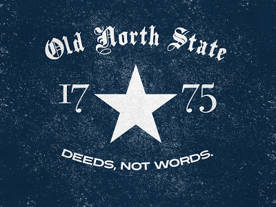Old North State 1775 blue first independence navy star type