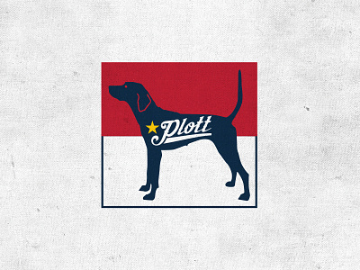 Plott Hound blue dog flag hound nc print red star state