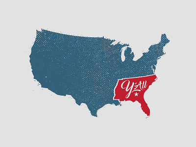 Hey, y'all america blue east print red south type usa