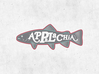 Appalachia Trout appalachia fish mountains print trout type