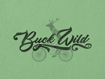 Buck Wild Buck bike buck deer durham nc print raleigh script shirt type wild