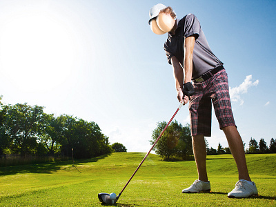 Butthead Golfer butt golf grass green plaid tee