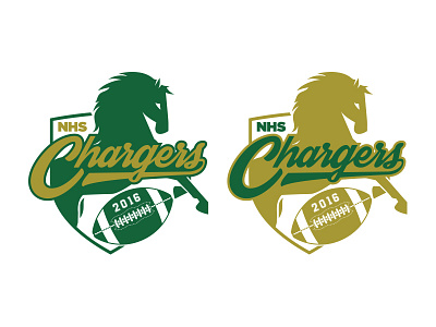 Chargers 2016 football gold green horse logo nc pittsboro sports