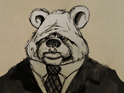 Bobo the Bear bear bobo business suit illustration muppet sketch suit tie