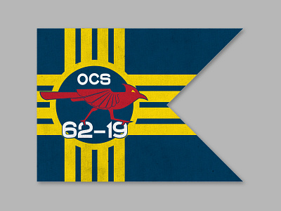 New Mexico OCS 62-19 Guidon guard guidon military national new mexico officer orange roadrunner zia
