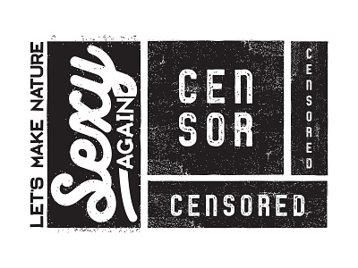 Censor(ed) black censor nature san script serif type