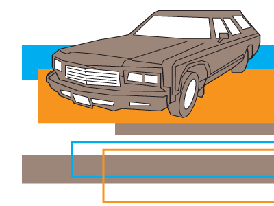 Wagon 70s 80s blue brown car fathers day illustration old orange vacation vector vintage wagon