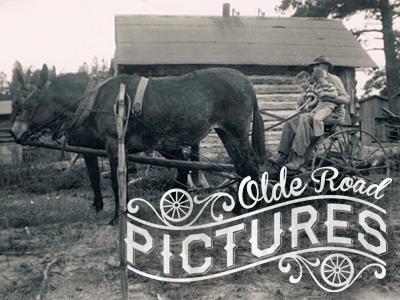 Olde Road 1955 cursive dad farm film great grandfather mule old olde photography picture road script type typography uncle vintage wagon wheel work