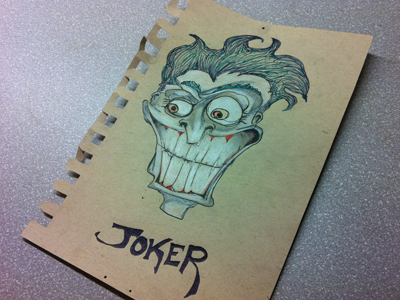Joker bad batman comic dark dark knight dc drawing evil green illustration ink joker paper pencil psychotic purple sketch villain