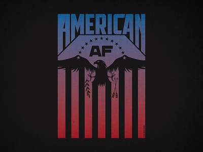 American AF af america american blue clothing design eagle gradient patriotic red t shirt
