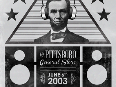 Lincoln abraham lincoln lincoln losttype music nc north carolina pittsboro poster president rock star triangle