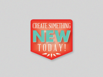 Something New badge blue new print red something today