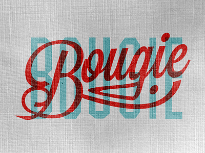Bougie, flat blue bougie gray linen losttype muncie red script type wisdom