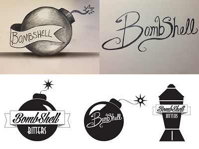 Bombcepts 1 banner beverage bomb concept drawing illustration liquor logo martini sketch type vintage