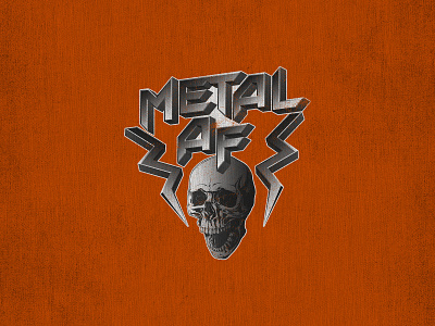 MetalAF 80s apparel design lightning metal metalcore metallic music scream skull