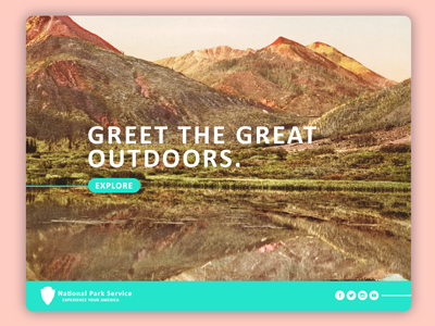 Greet the great outdoors. design splash page ux web design welcome