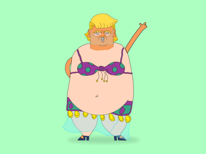 Trumps Belly Dance after effects animated animation colours dance donald trump gif illustration motion design photoshop