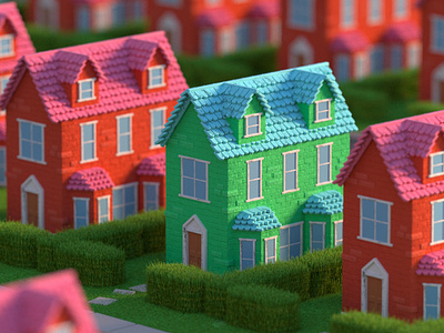 Odd One Out 3d colorful design detail gif illustration