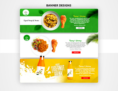 Banner ads design for ClayKitchen branding design illustration typography