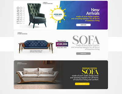 Banner Ads design for Sabstian Luxury Furnitures branding design illustration typography