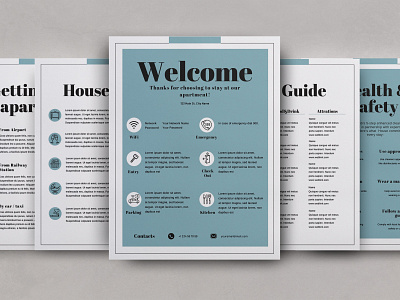 Airbnb Welcome Signs Canva templates airbnb canva template design editorial design guest book host guide welcome book