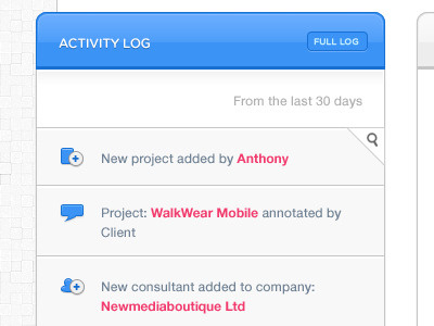 Interface Activity activity button header icon interface log ui