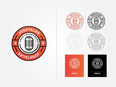 joshtalks Identity exploration badges branding conference logo event logo guideline identity logo meetup startup talks ted talks