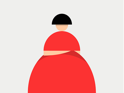 Minimal illustration inspired by Kyoto black clean design graphics illustration japan kyoto red shapes vector vector illustration women
