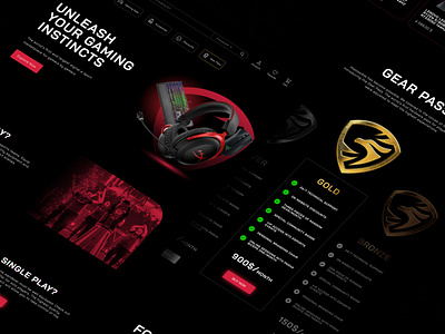Gaming website - gear shop and community design e sport gaming graphic design typography ui webdesign