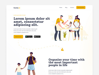 family.io - concept landing page colors design graphic design illustration ui webdesign