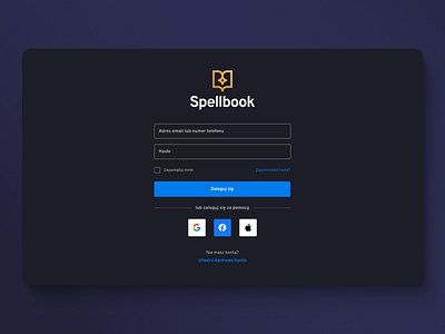 Spellbook - RPG board game tool | Sign in app design graphic design rpg ui webdesign