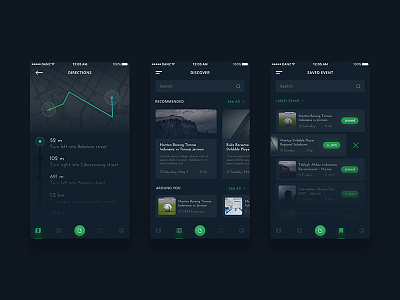 Event App Concept #2 app dark dashboard details events ios list location map mobile