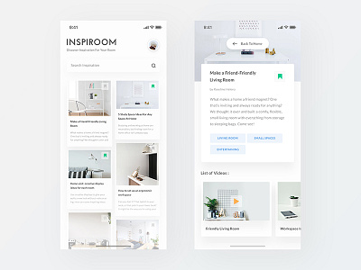 Inspiration Room App clean furniture gallery photo indoor interior iphone x minimal mobile web property trend 2018