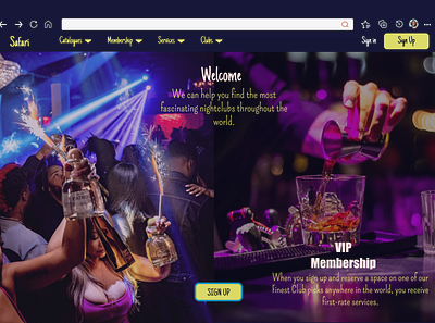 Web Landing for a Night Club branding design mobile app ui ux web design