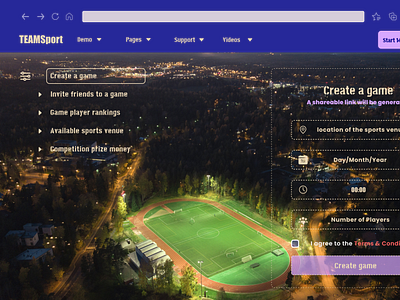 Sports Game App branding design ui ux web design