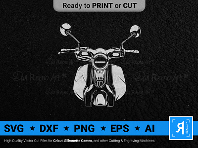 Retro Motorcycle Logo Silhouette apparel bike biker c125 club craft cricut cut files honda illustration logo motorbike motorcycle retro silhouette super cub svg tshirt vector vintage