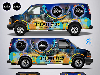 Urbane Apartments van wrap design 0n73r99 99designs apartments award branding car wrap contest graphic design illustrator photoshop urbane van wrap vehicle wrap visual identity winner