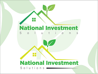 National Investment Solutions Creative modern minimal logo alphabet logo app bank logo branding combination logo combination mark logo creative logo design graphic design green logo home logo illustration investment logo logo logo design minimal logo minimalist logo motion graphics ui yellow logo