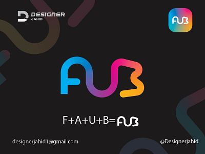 F A U B Letter combination mark Monogram logo design 2022.