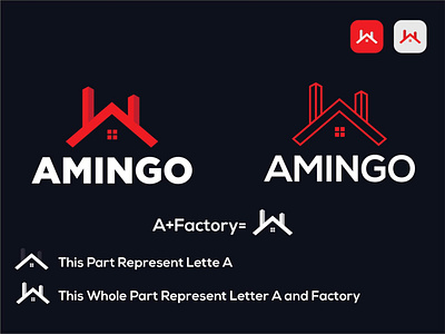 A Letter and Factory creative combination  logo design concept.