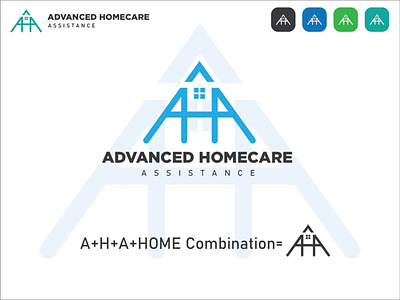 Letter A H A and Home Combination creative logo design 2022.