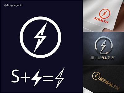 Letter S + Lightning Bolt Combination Modern Creative Logo 2022.