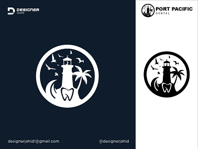 Port Pacific Dental Creative Modern Emblem Logo Design 2022